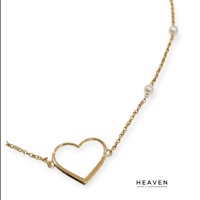 Choker enchapado en oro. Corazón