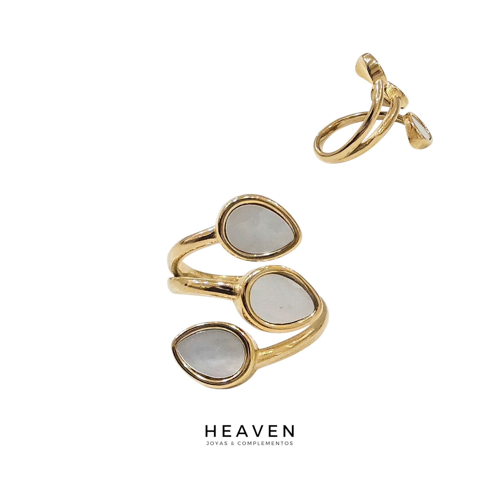 Anillo en acero y nacar