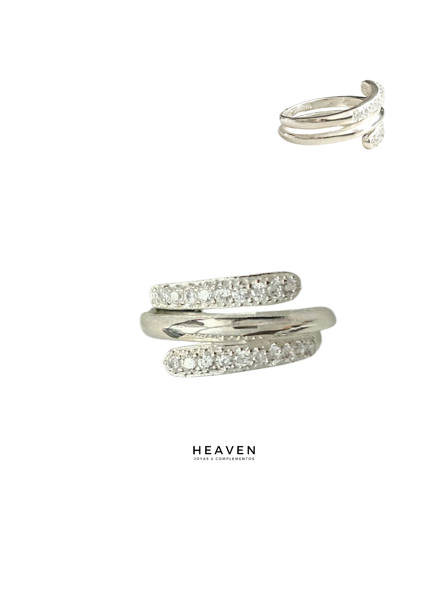 Anillo en plata. Zirconias blancas