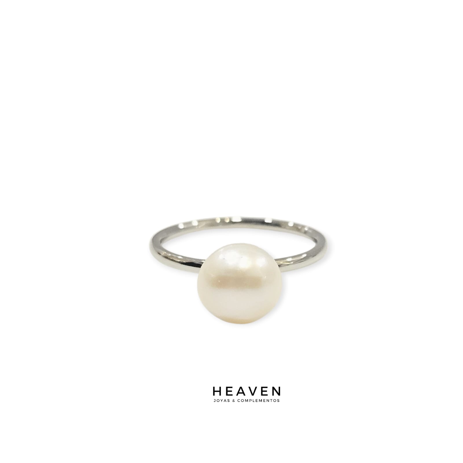 Anillo en acero y perla de agua dulce