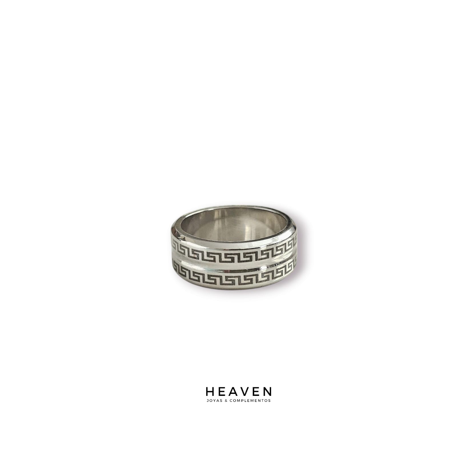 Anillo en acero. Detalle de rodio negro
