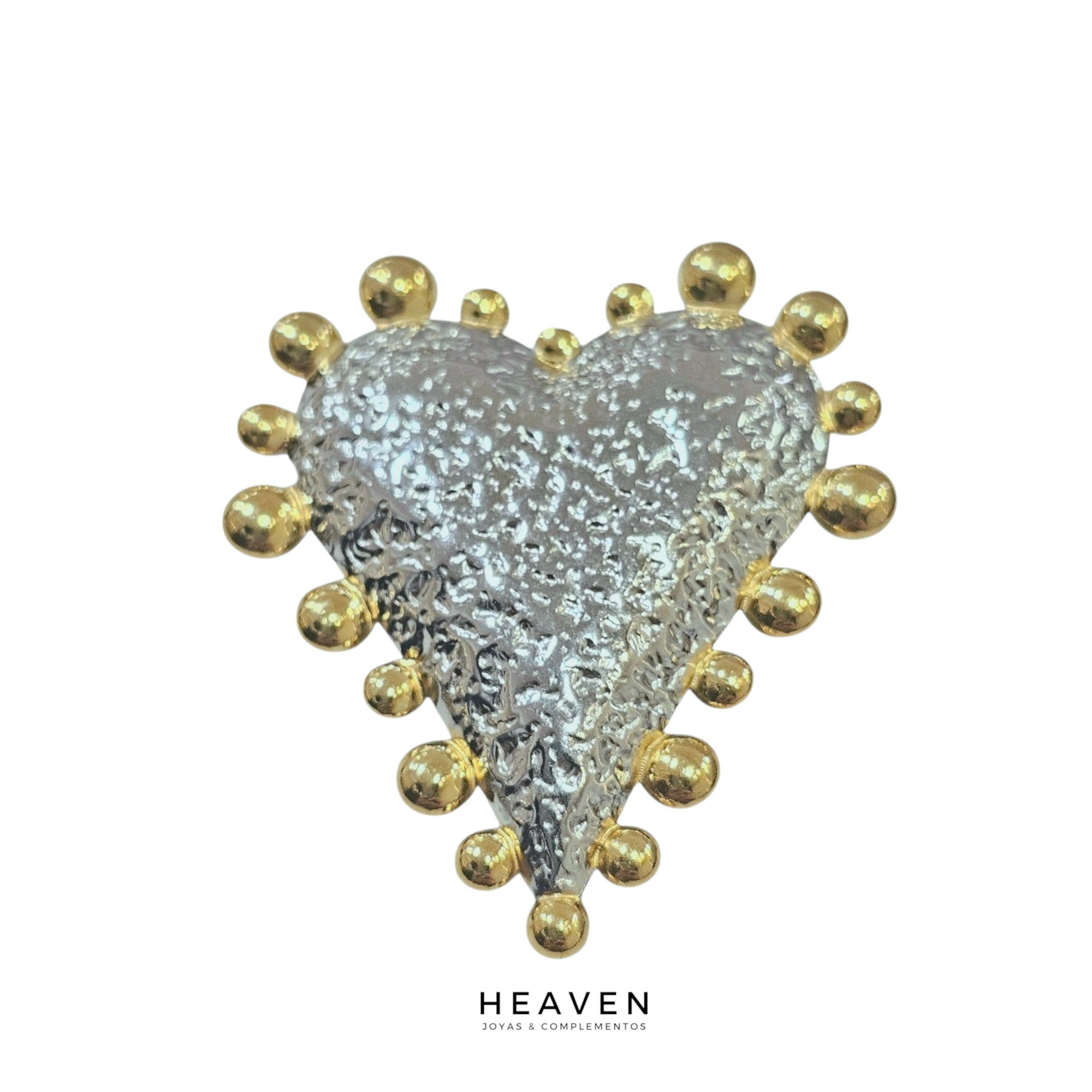 Broche en acero. Corazón