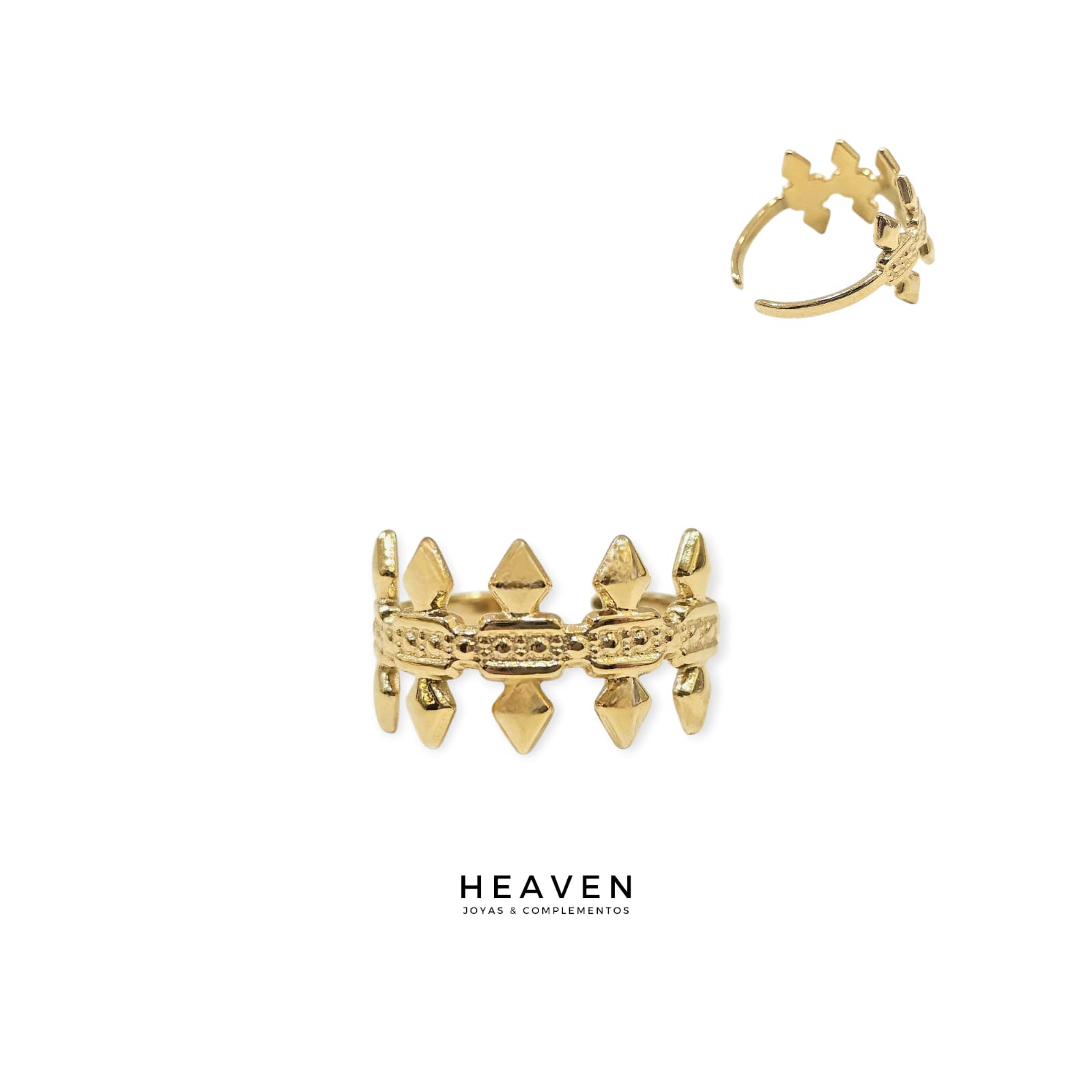 Anillo en enchapado en oro. Ajustable
