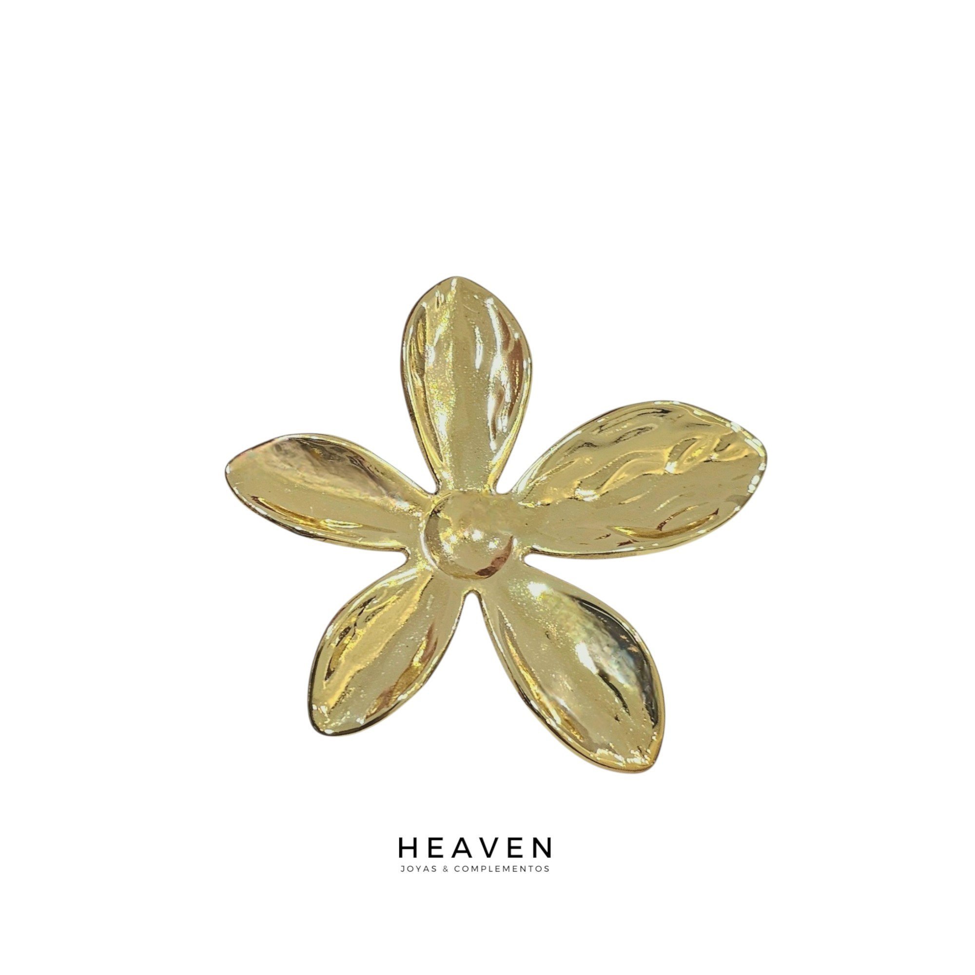 Broche en acero. Flor