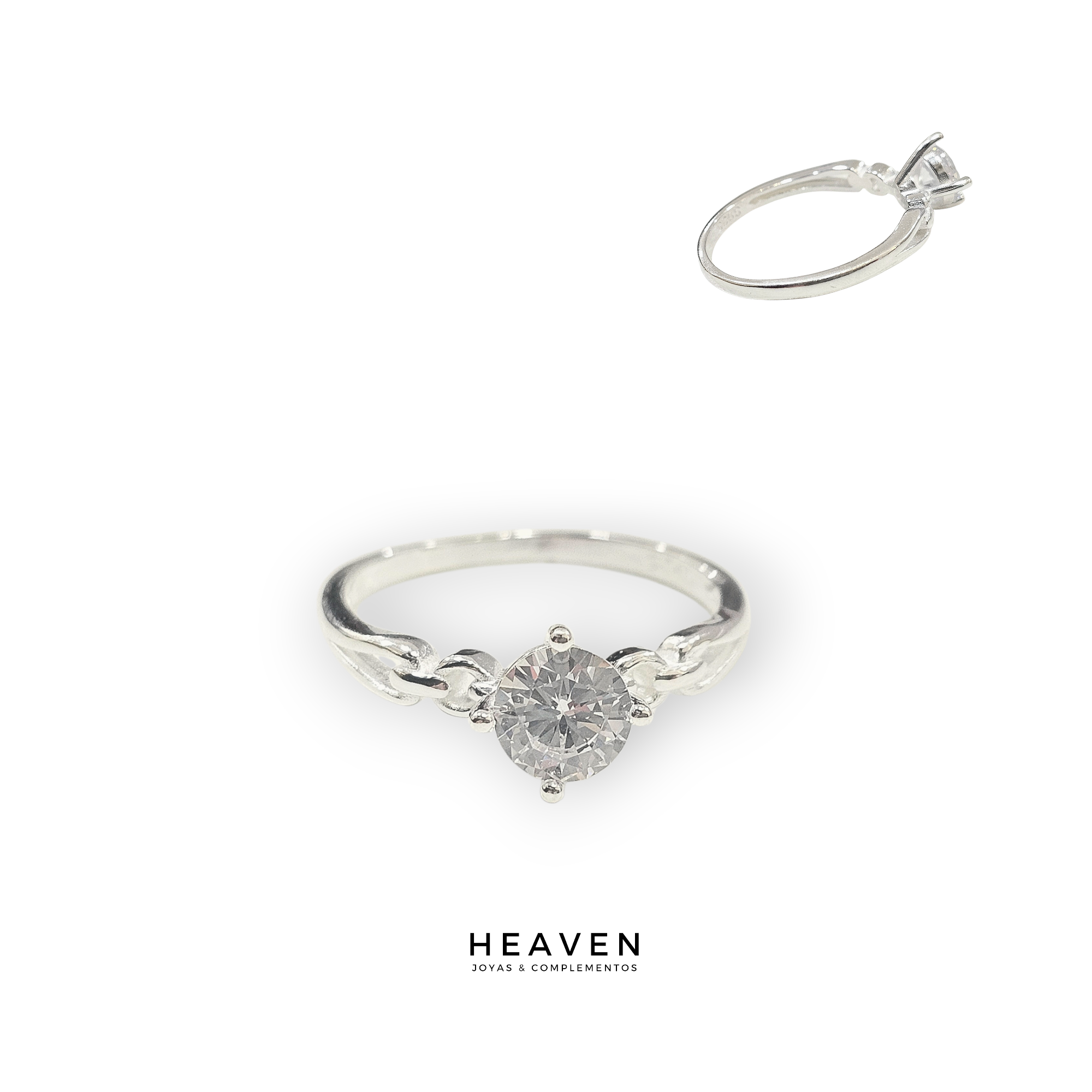 Anillo en plata y zirconia blanca
