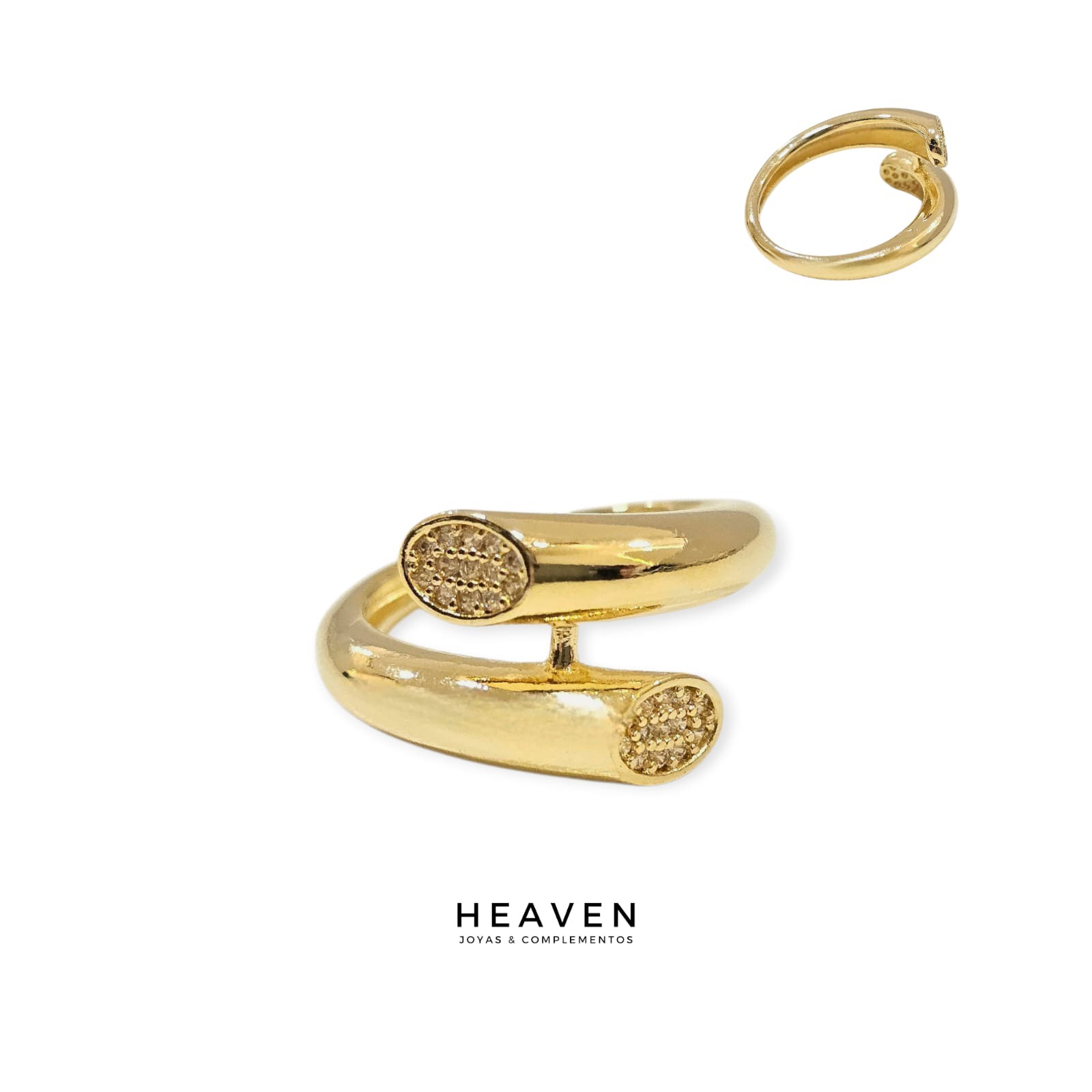 Anillo en enchapado en oro con piedras