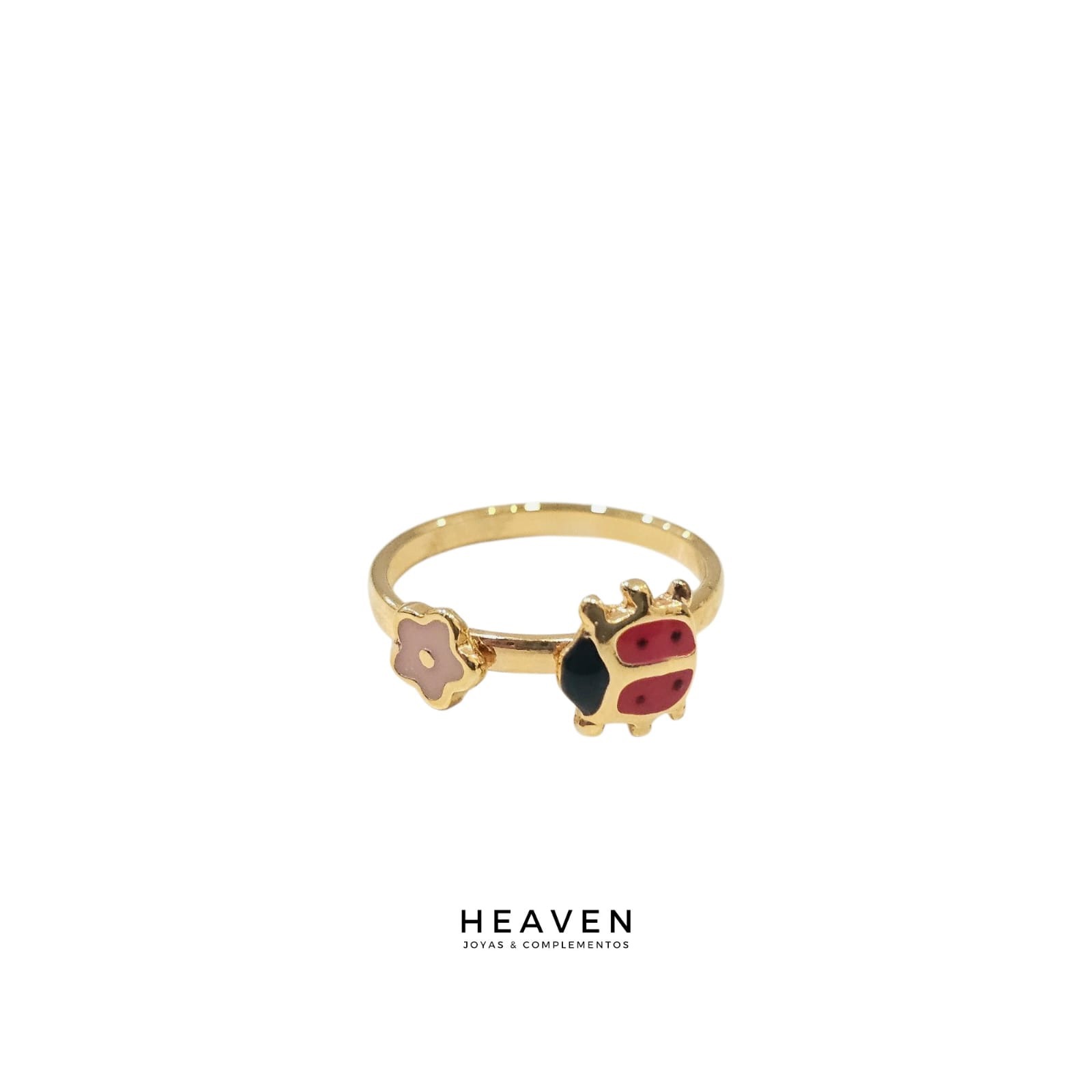Anillo en enchapado en oro. Esmaltado